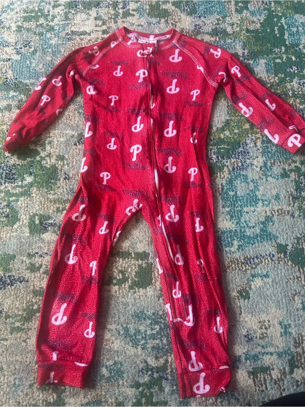 Phillies One-Piece Zip Footie Pajamas